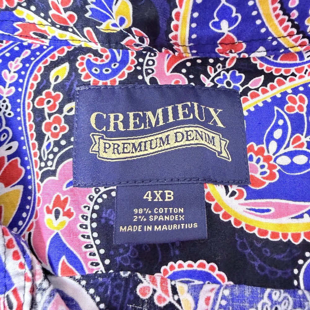 Cremieux Premium Denim Mens 4XB Paisley Short Sleeve Button Shirt Multi Color - Picture 3 of 7